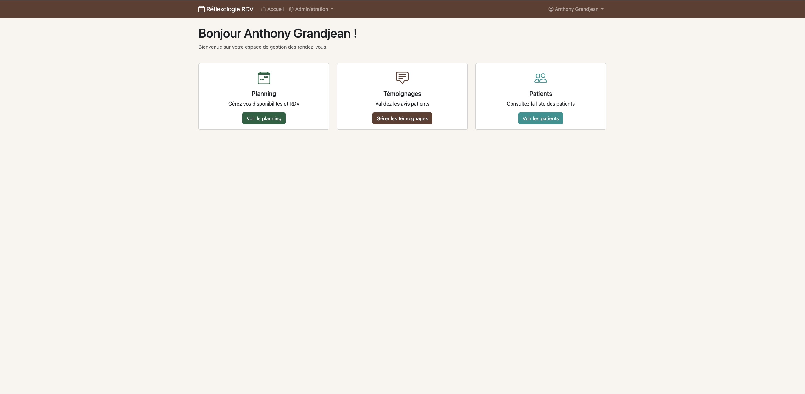 Dashboard admin
